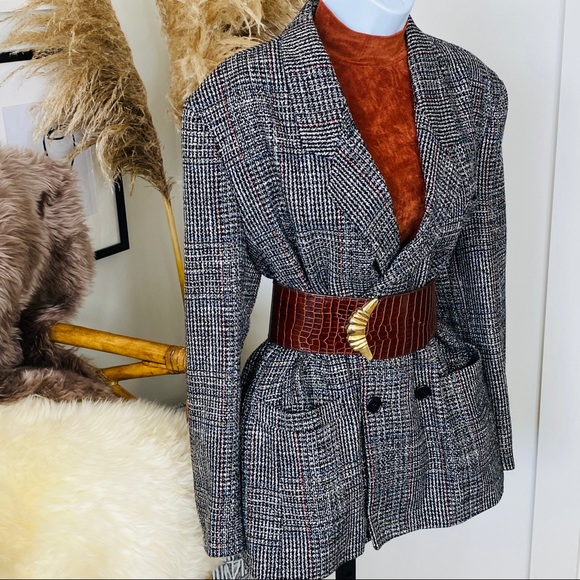 Black & White Oversized Versatile Wear Tweed Blazer Jacket - Picture 4 of 12